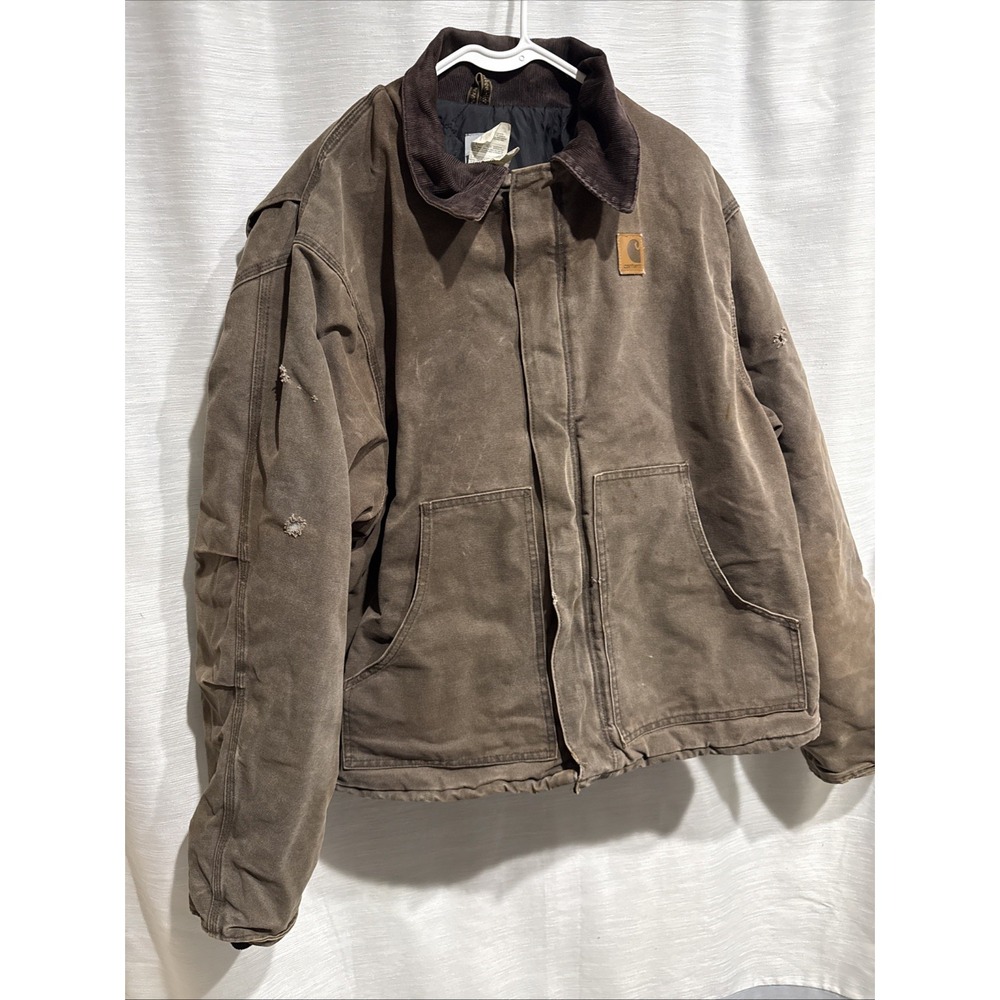 Vintage Carhartt J22 CHT Jacket USA Union Made Faded Distressed Size XXL Tall